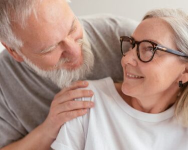 Photo by Mikhail Nilov: https://www.pexels.com/photo/an-elderly-couple-smiling-while-looking-at-each-other-8317680/